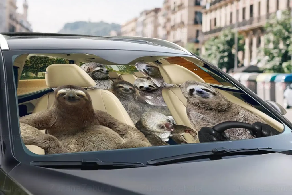 Auto Sunshade Sloth Car Window Shades Novelty Embarrassing